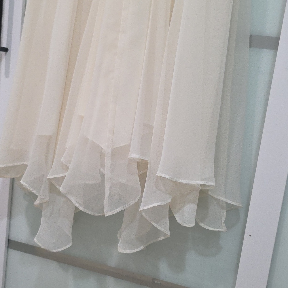 Algo Boutique 🌟 Vintage-Inspired Cream Chiffon Midi Embellished Dress - Picture 15 of 16